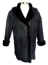 Spanish Merino Shearling Coat in black