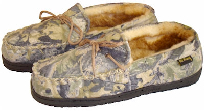 Men's Camouflage Moccasin Slippers by Old Friend Footwear