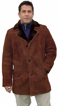 Notched Collar Shearling Coat