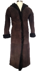 Full Length Hooded Icelandic Shearling Coat