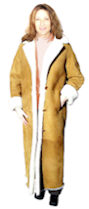 Full Length Notched Collar Shearling Coat