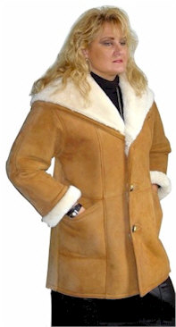 Wide Collar Shearling Coat