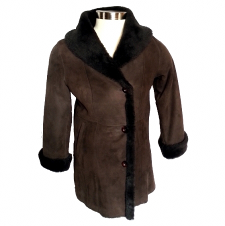 Brown Spanish Merino Shearling Coat