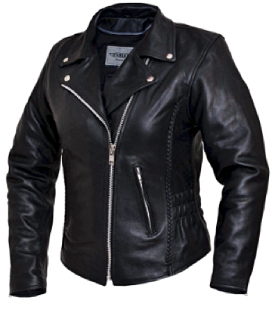 Ladies Premium Traditional Braided Leather Jacket