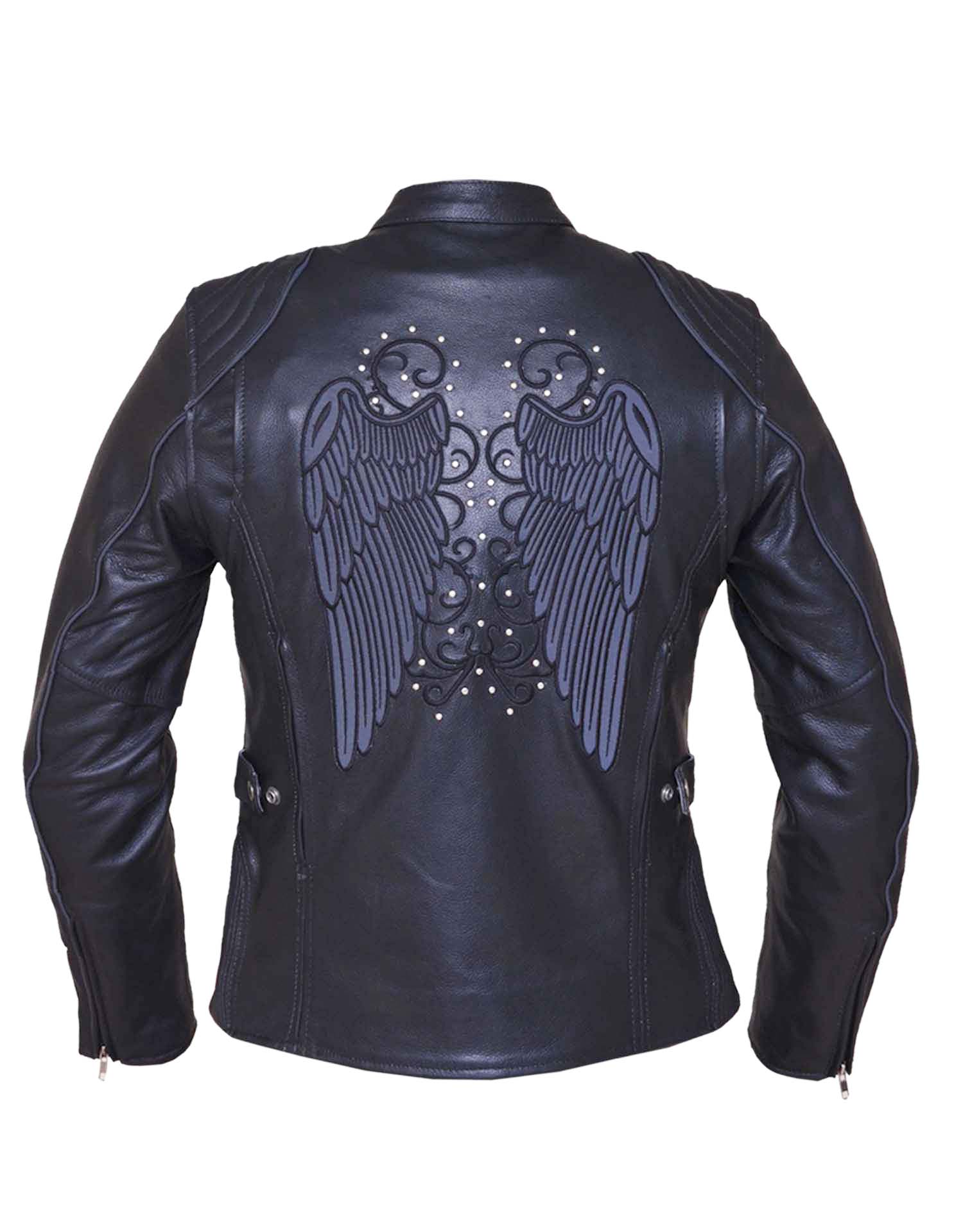 Ladies Premium Tribal Wings Leather Jacket
