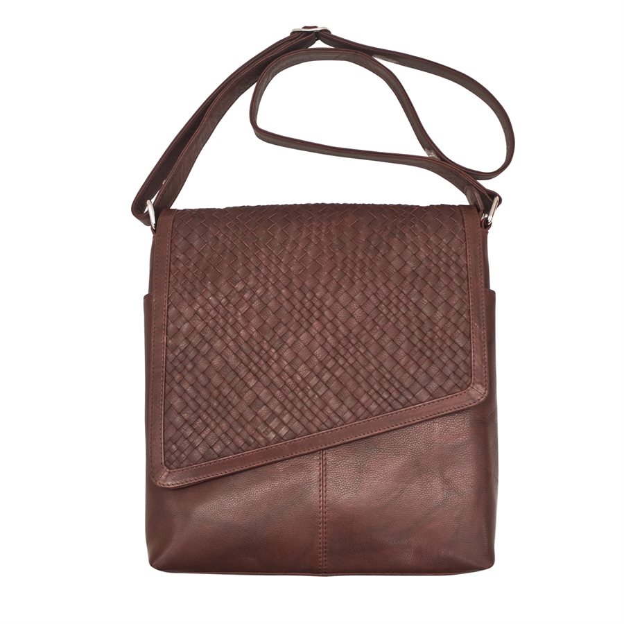 Rustic Woven Leather Shoulder / Crossbody Bag