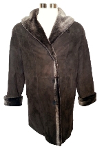 Spanish Merino Shearling Coat in brown blist