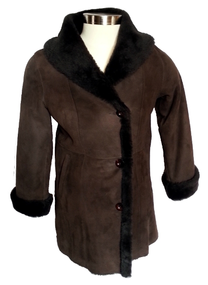 Spanish Merino Shearling Coat in brown