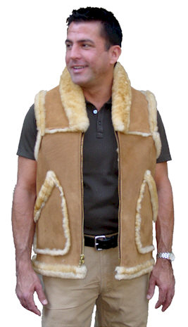 Western Collar Sheepskin Vest