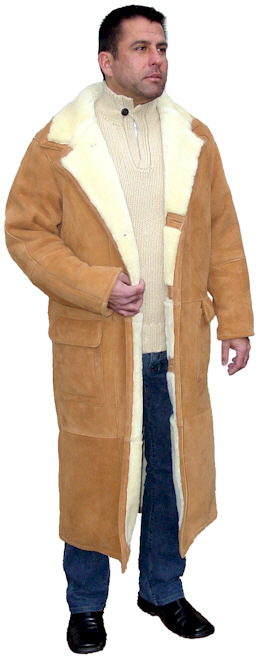 Full Length Classic Shearling Coat w/ patch pockets