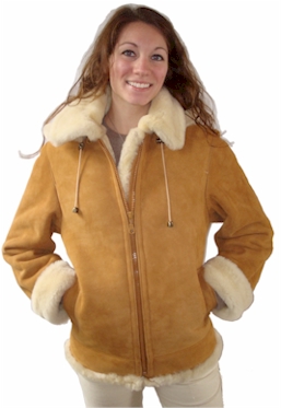Ladies Sheepskin Bomber Jacket