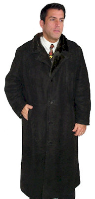 Classic full length shearling coat