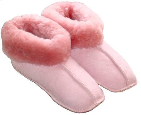 Pink Sheepkin Snuggie Slippers