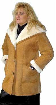 Wide Collar Shearling Coat